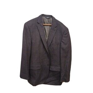 Pronto Uomo Platinum 100% Lamb's Wool Blazer Men Size 44LGray 2 Button Pockets